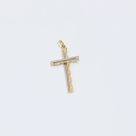 Twisted Two-Tone Cross Pendant
