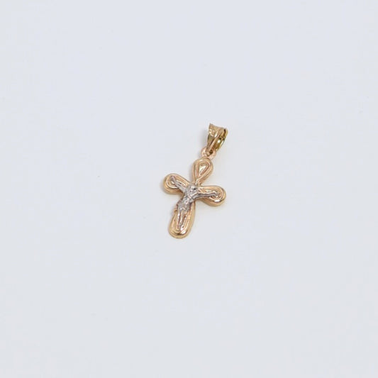 Rounded Two-Tone Cross Pendant