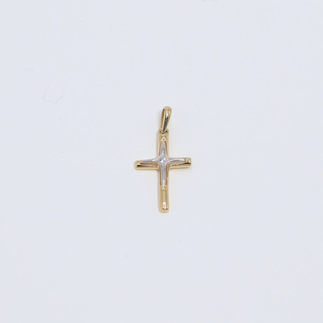 Dual Tone Cross Pendant