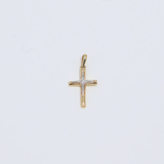 Dual Tone Cross Pendant
